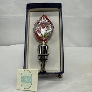 Vintage Antica Murrina Veneziana Wine Stopper MURANO Glass Vintage NIB